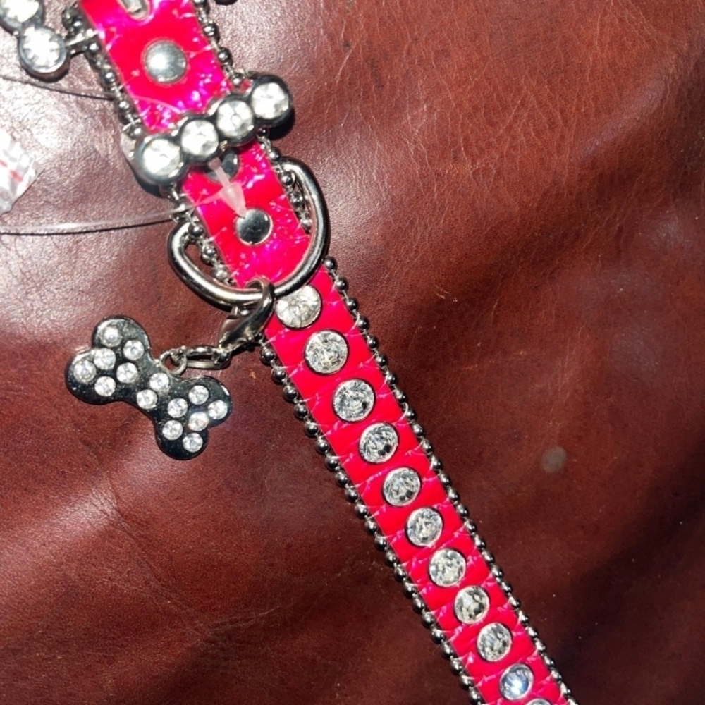 Sparkling Pink Dog Collar with Rhinestones